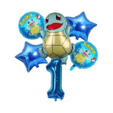Imagem de Conjunto De Balões De Aniversário Pokémon Pikachu Squirtle Charmander 