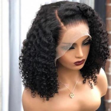 Imagem de Peruca Besurina Curly Bob 35cm Cabelo humano 180% densidade preta