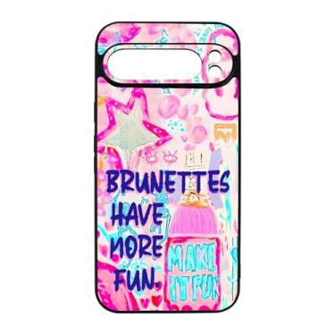 Imagem de qizjio Brunettes Have More Fun Capa de telefone protetora à prova de choque colagem de verão divertida capa de telefone para Google Pixel 9 Pro XL