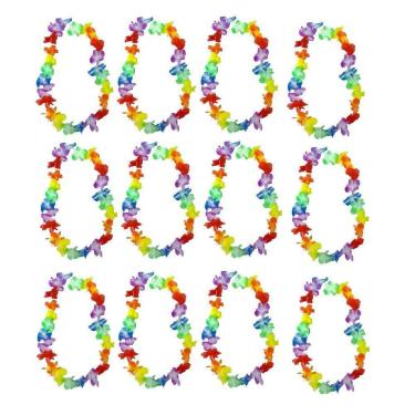 Imagem de Kit 12 Colares Havaianos Para Fantasia Carnaval Festa