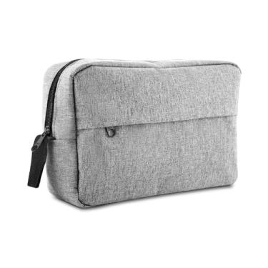 Imagem de Nécessaire De 3 Litros Para o Dia a Dia e Treinos em Poliéster 300D, Estojo de Toilette com Compartimento Frontal Com Alça Para Transporte e Zíper Compartimentos (Cinza)