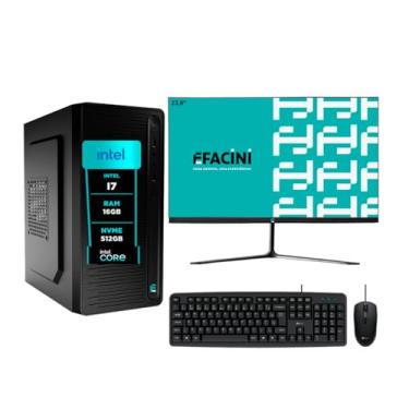 Imagem de Computador Pc Completo Intel Core i7, 16GB, Monitor 24 Polegadas, Ssd eFacini 512Gb