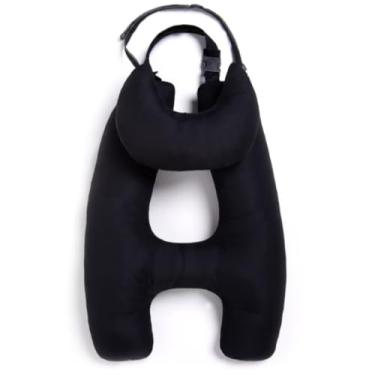 Imagem de Travesseiro de Pescoço em Forma de H, Almofada de Viagem Confortável, Preto