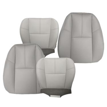 Imagem de NLQR Capas de Assento de Reposição para Parte Inferior e Traseira, Frente, Lado, Titânio Claro, Cinza 833, Couro de Microfibra, Compatível com Chevy Silverado Tahoe Suburban Avalan (Cinza)