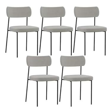 Imagem de Kit 05 Cadeiras Estofadas Melissa Sala de Jantar Cozinha Espaço Gourmet (Cinza)