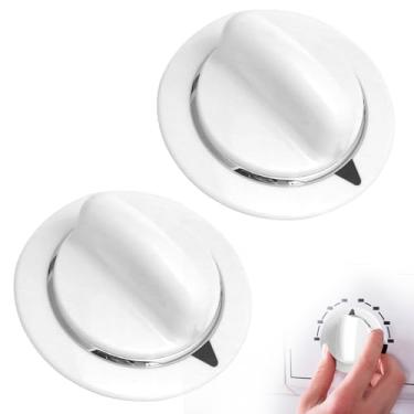 Imagem de 2 peças WE1M654 de substituição de botão de secador, temporizador de secadora compatível forGE/Hotpoint, substituição de botão de arruela com peças de substituição de secador de anel de metal
