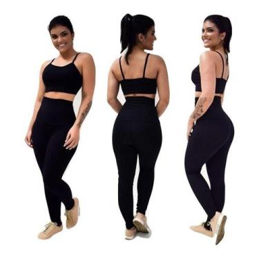 Imagem de Calça Legging Suplex Poliamida Alta Compressão - PRETO - Fasciniun Con