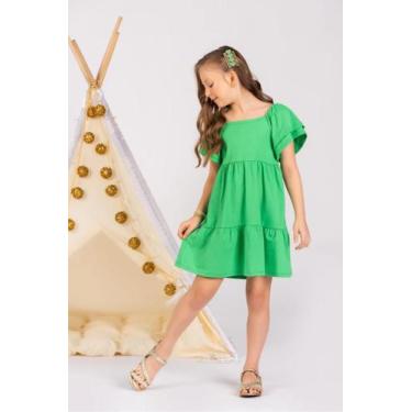 Imagem de Vestido feminino infantil clássico manga dupla - Magalu 
