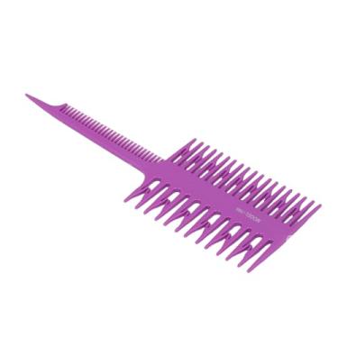 Imagem de Generic Ferramenta de Tingimento Profissional para Pente de Destaque de Cabelo para Salão de Beleza e Uso Doméstico, Material ABS, Design Frente e Verso, Azul/roxo/preto/branco, 8,46 X 2,95 Polegadas (Roxo)