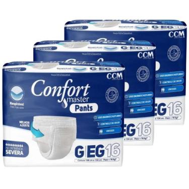 Imagem de Kit 3 Fraldas Calça Descartável Geriátrica Adulto Confort Master Pants
