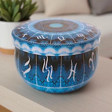 Imagem de 1 Lata Vazia Latinha Signos Colorida Porta Treco Multiuso Ideal Para V