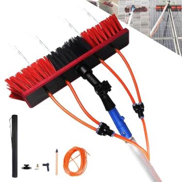 Imagem de Kit de escova telescópica para limpeza de janela alimentada por água para painel solar, equipamento extensível de telhado de conservatório para lavagem de janela