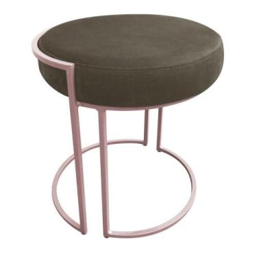 Imagem de Puff Love Suede Base Rosê D'rossi Cor Marrom Rato - D'ROSSI