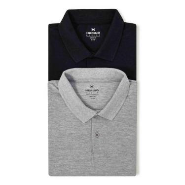 Imagem de Kit Com 2 Camisas Polo Básicas Masculinas Em Piquet - Hering, XXG, Pre