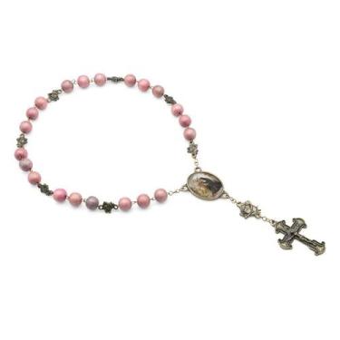 Imagem de Coroa de Santa Rita de Cássia Pérola Fosco 10mm Rose com Folheto - Ara