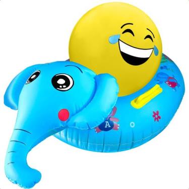 Imagem de Kit Boia Fralda Inflável Infantil para Piscina com Bola Infantil Inflá