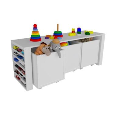 Imagem de Rack Com Baús E Porta Carrinhos Duplo Cássio 100% Mdf - WoodCore