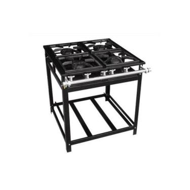 Imagem de Fogão Industrial 4 Bocas 30x30 QS/QD Economy Baixa Pressão Cristal Aço