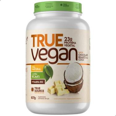 Imagem de True Vegan Proteina Vegetal 837g Vegana True Source, Chocolate Branco 