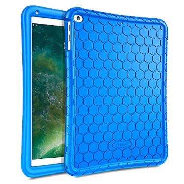 Imagem de Fintie Capa para iPad 9,7 2018 2017 / iPad Air 2 / iPad Air – [Série de pente de mel] Capa protetora de silicone leve antiderrapante para crianças à prova de choque para iPad 6ª / 5ª geração, Azul