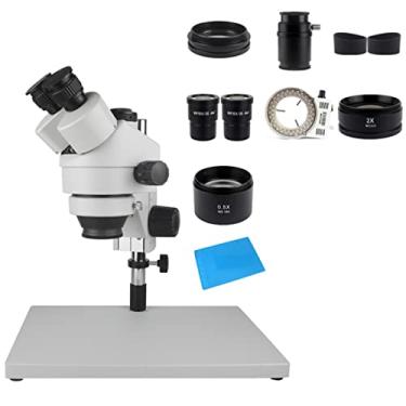 Imagem de Lâminas de microscópio de laboratório 3,5 x 90 x zoom simulfocal simultâneo microscópio estéreo industrial 38 MP 1080p peças de microscópio de câmera HDMI (cor: 3,5 x 90 x b)