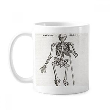Imagem de Caneca de cerâmica com estampa de esqueleto humano para decoração de cerâmica para café e porcelana