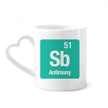 Imagem de Sb Antimony Elemento Químico Caneca Chem Café Cerâmica Copos Copo de Coração de Vidro