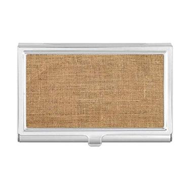 Imagem de Porta-cartão abstrato Kahki de malha de linho em tecido com porta-cartões