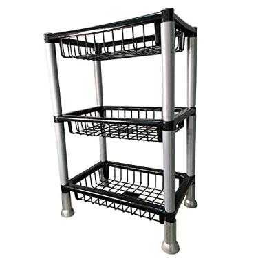 Imagem de Fruteira De Chão Cesto Organizador Com 3 Andares Empilháveis Fácil de Montar