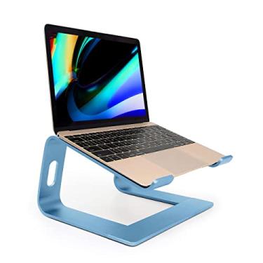 Imagem de Suporte ergonômico de alumínio para laptop – suporte de elevação removível compatível com MacBook Pro/Air HP, Lenovo, Samsung Dell, todos os laptops de 10 a 17,3 polegadas (azul celeste)