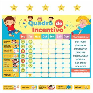 Imagem de Quadro De Rotina Infantil Incentivo Atividade Semana Unissex - Home&Pl