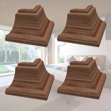 Imagem de Cantoneira Externa Pvc 25x25mm com Engate Rápido 4 Unidades Permatti Imbuia