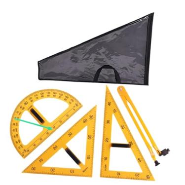 Imagem de Generic Conjunto de régua geométrica matemática, réguas de ensino multifuncionais, desenhos triangulares, ferramenta de geometria matemática para estudantes, 4 PCS