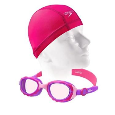 Imagem de Kit Natação Speedo Óculos Candy + Touca Tecido Xtrafit 2 a 8 anos (Lilás + touca xtrafit)