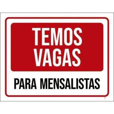 Imagem de Kit 10 Placas Temos Vagas Para Mensalistas 36X46 - Sinalizo