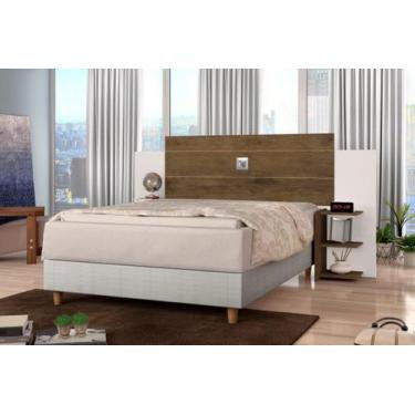 Imagem de Cabeceira Para Cama Box Regulável ACAP Casal Com Prateleiras nas Later