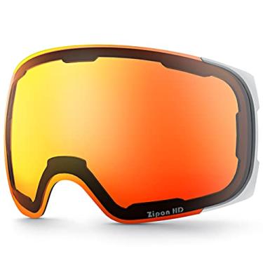 Imagem de ZIONOR Óculos de esqui, lentes Z1 Zipon HD, óculos de neve para homens, mulheres e adultos, lentes magnéticas antiembaçantes, óculos de snowboard com proteção UV, óculos de snowboard OTG, óculos de