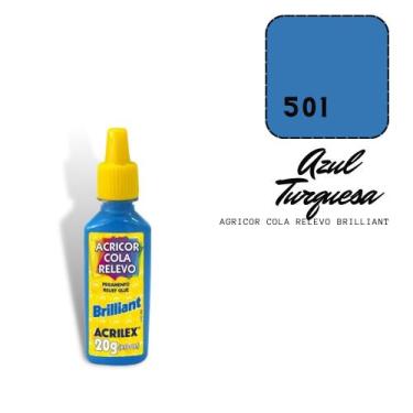 Imagem de Acricor Cola Relevo Azul Turquesa (Brilliant)20g - ACRILEX