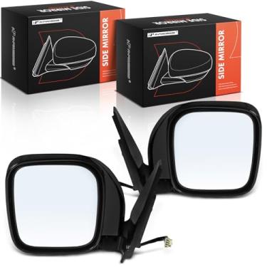 Imagem de A-Premium Par (2) espelhos retrovisores elétricos do lado do motorista e do passageiro - compatível com Mitsubishi Montero 2001-2006 - Retrovisor retrovisor externo aquecido manual dobrável preto e