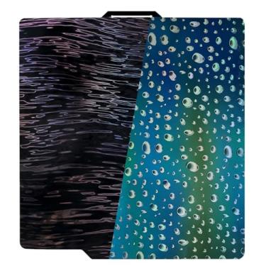 Imagem de IdeaFormer-3D Double Sided PER PEH Build Plate para Bambu Lab X1/X1C/X1E/P1P/P1S/A1,Wood Grain+Waterdrop Flexible Spring Steel Effect Sheet 257x257mm Plataforma removível para impressoras 3D Bambu Lab