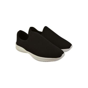 Imagem de Tênis Calce Fácil Sem Cadarço Barato - Cazzani, Preto, Feminino, 38