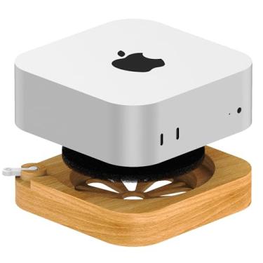 Imagem de AODUKE Suporte de pó de madeira para Mac Mini M4, suporte para mac Mini 2024 para base de poeira isola pelo de gato, esponja de filtro integrada, não afeta a dissipação de calor com o interruptor de