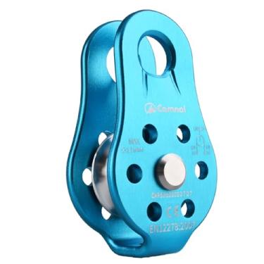 Imagem de JEELAD Polia de escalada 26kN polia de resgate de liga de alumínio polia única para transportar equipamentos de escalada de tirolesa ao ar livre