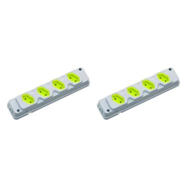 Imagem de Kit C/2 - Tomada Barra Fiolux Quadrupla 2Polos 20A Cinza