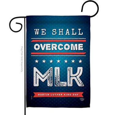 Imagem de Ornament Collection Bandeira de jardim We Shall Overcome MLK patriótica Martin Luther King Day Civil Right Stars United State American House Decoração Banner pequeno presente dupla face, feito nos EUA