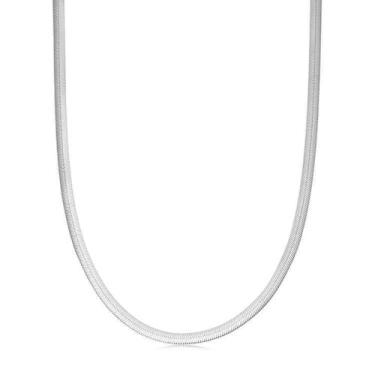 Imagem de Sunnyshopday Colar masculino liso de cobra, ouro, prata, aço inoxidável 316L, prata esterlina 925, 5mm,60cm, 01. Cor prata, aço inoxidável 316L, Sem Pedra Preciosa