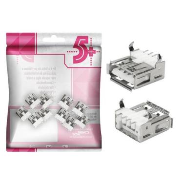 Imagem de 10 Peças Conector Usb Tipo A Fêmea 180 Para Placa Yh-usb01c - 5+