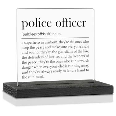 Imagem de Vivopisew Placa de presente de reconhecimento de policial, presentes de agradecimento para policiais aposentados socorristas, presentes motivacionais de formatura da academia de polícia, placas de