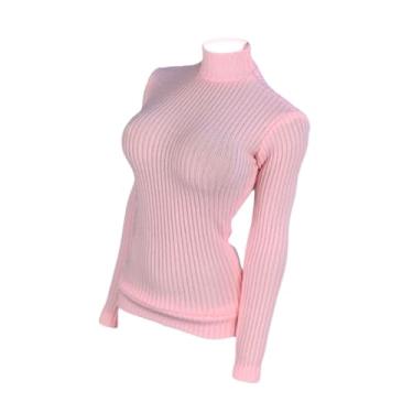 Imagem de Dynwave 1/6 escala de manga longa camisa apertada camisa pulôver para figuras de ação feminina de 12 polegadas, Rosa