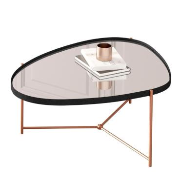 Imagem de Mesa De Centro Orgânica Alamanda Espelhada Preto Bronze